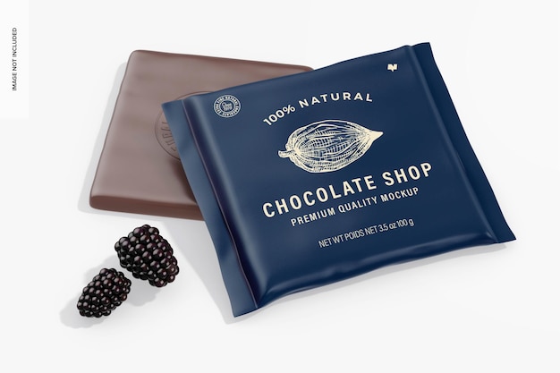 Covered Chocolate Bars Mockup Leaned