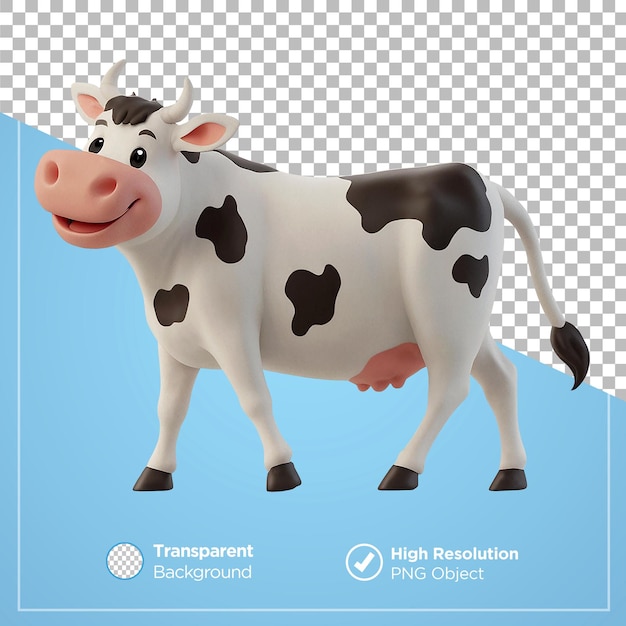 Cow Farm 3D illustration