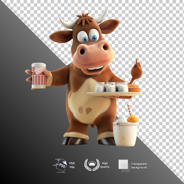 PSD cow isolated on transparent background