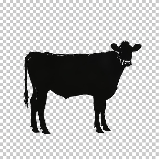 PSD cow silhouette arabian pattern set against transparent background