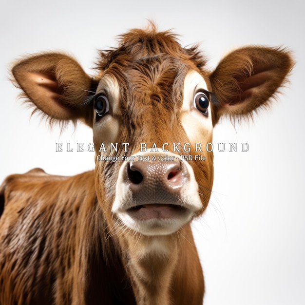 cow on a white background