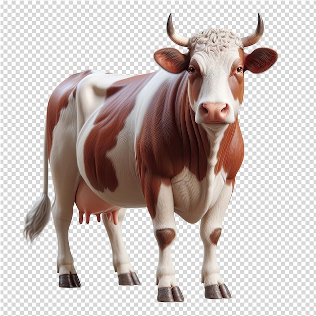 a cow with a brown and white face and a brown and white face