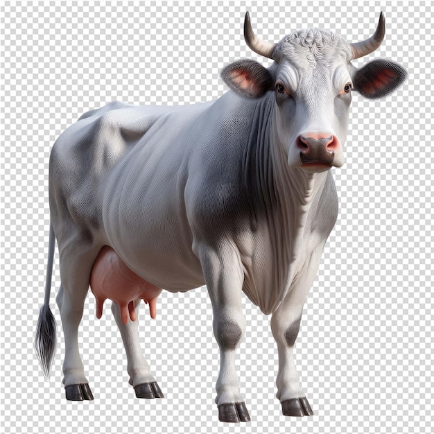 a cow with a red nose and a white face