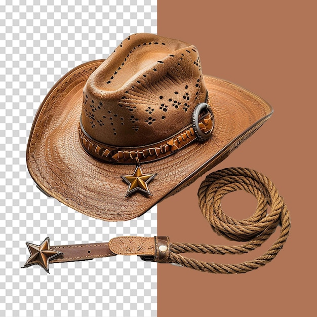 PSD cowboy accessory png isolated on transparent background