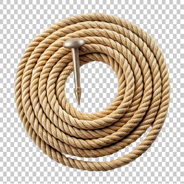 cowboy rope on nail on transparent background