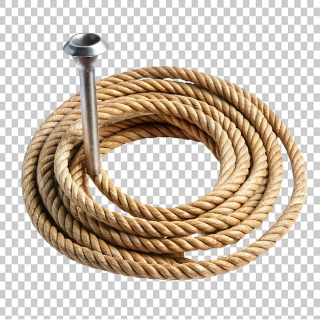 cowboy rope on nail on transparent background