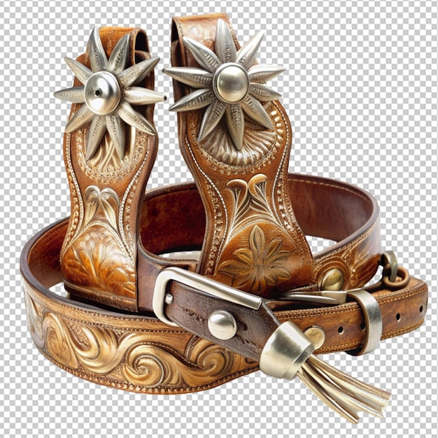 PSD cowboy spurs with belt