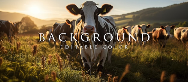 PSD cows being herded in the pasture at sunrise