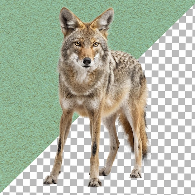 PSD coyote standing on white background