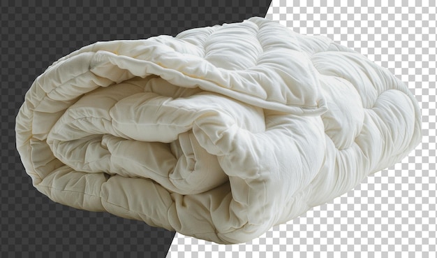 Cozy creamcolored fleece blanket rolled up cut out stock png