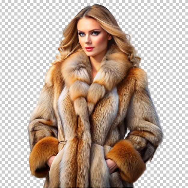 PSD cozy furry jacket on transparent background