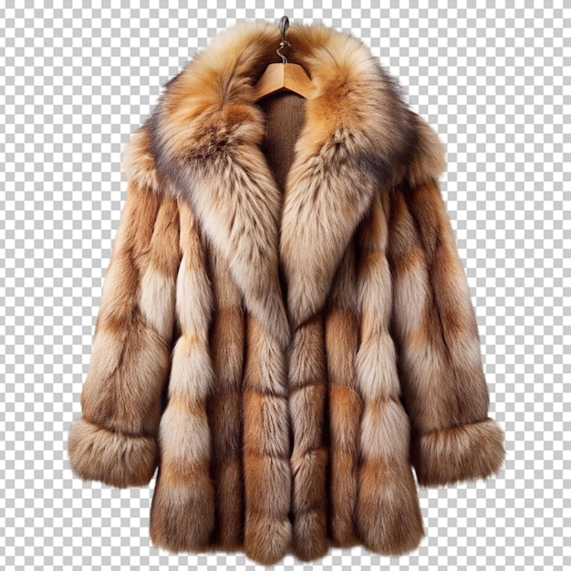 PSD cozy furry jacket on transparent background