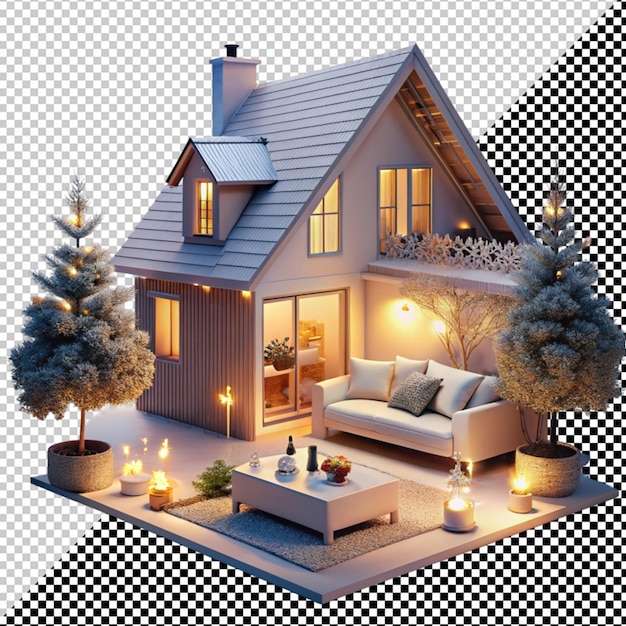 A cozy house 3d style light ambient