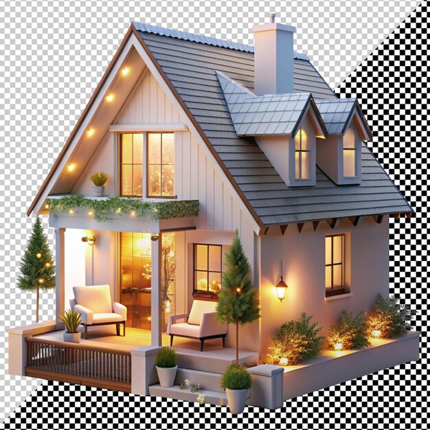 PSD a cozy house 3d style light ambient