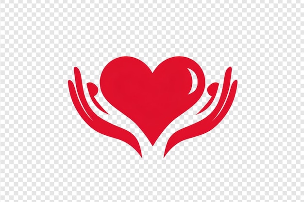 CPR logo with heart protected by hands symbol isolated on a transparent background