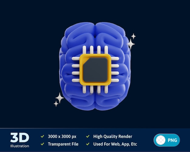 CPU Brain 3D Illustration