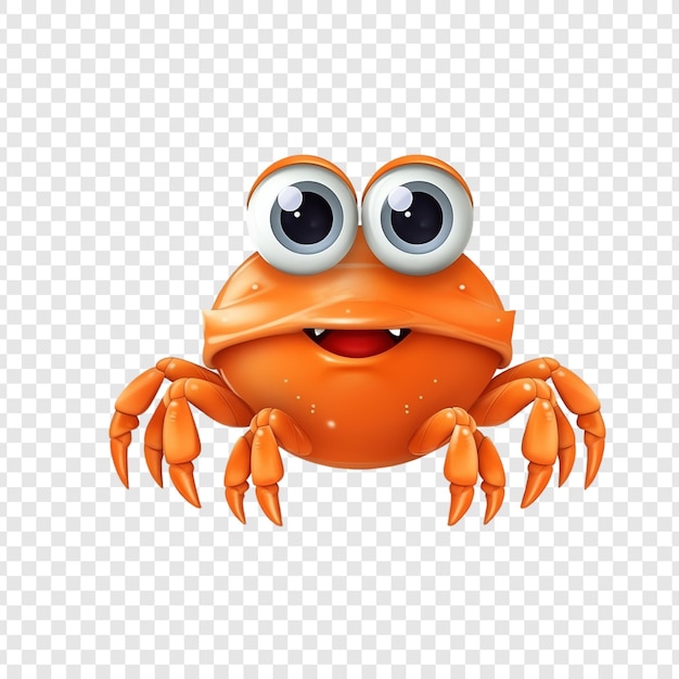 a crab with big eyes and a big smile