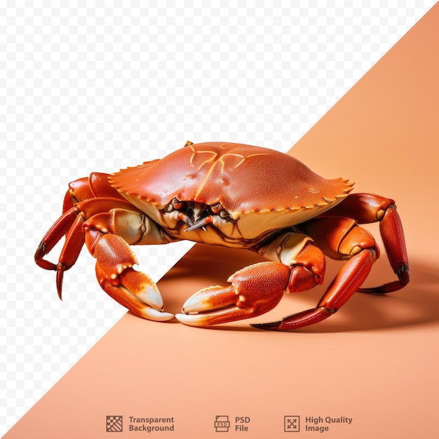 a crab with a red background and a picture of a crab on the screen.