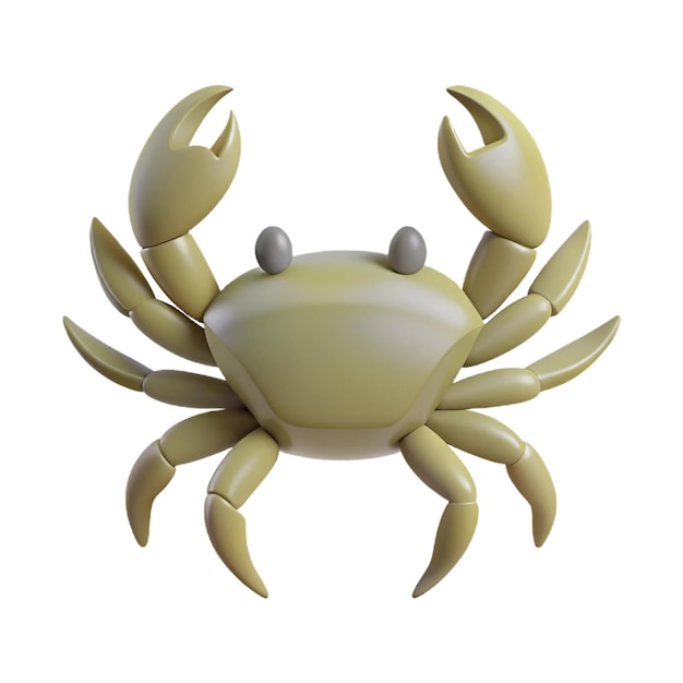 PSD a crab with a yellow shell on its head