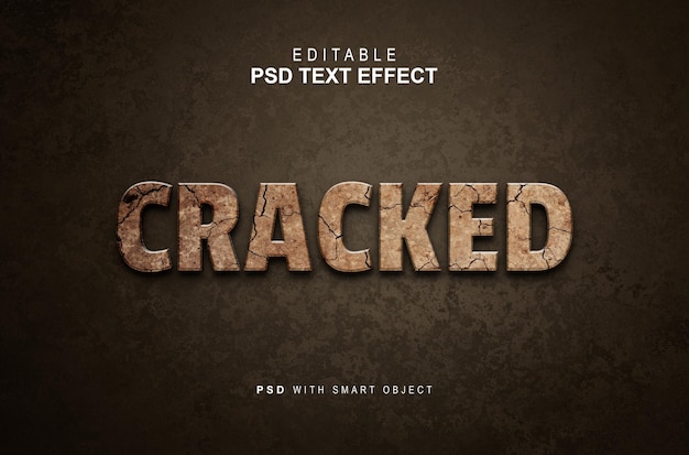 Cracked text effect design