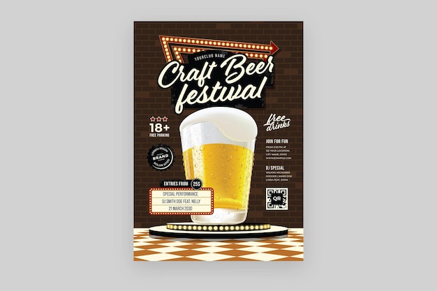 Craft Beer Festival Flyer Template in PSD V1