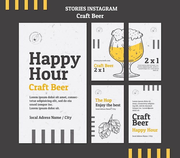 Craft beer happy hour instagram stories