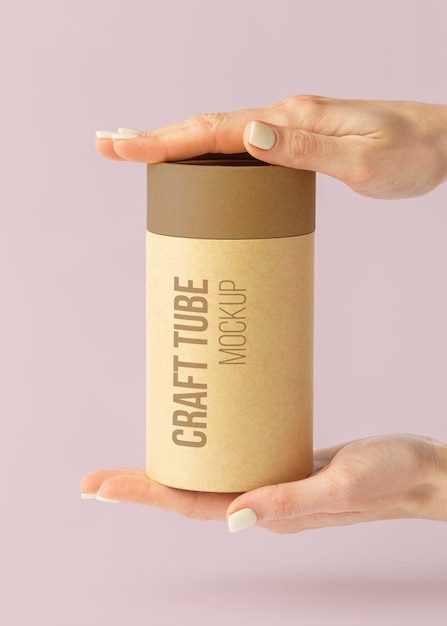 Craft cylinder realistic design mockup