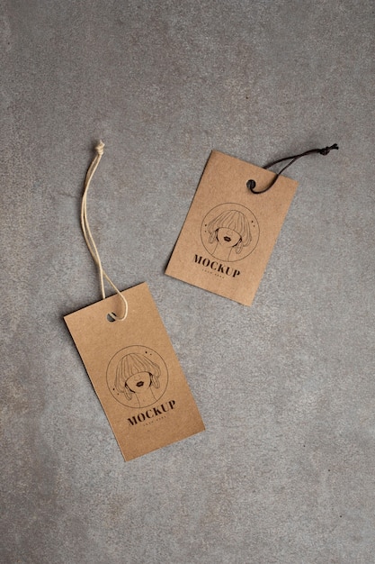 Craft garment hanger tags mockup