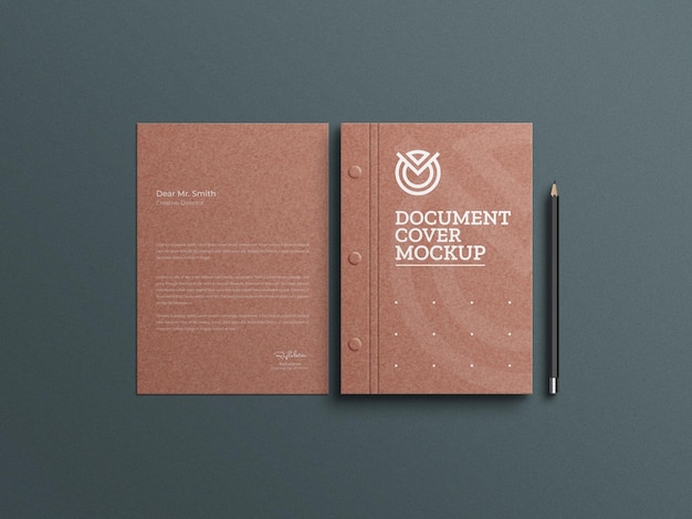 Craft paper letterhead stationery mockup