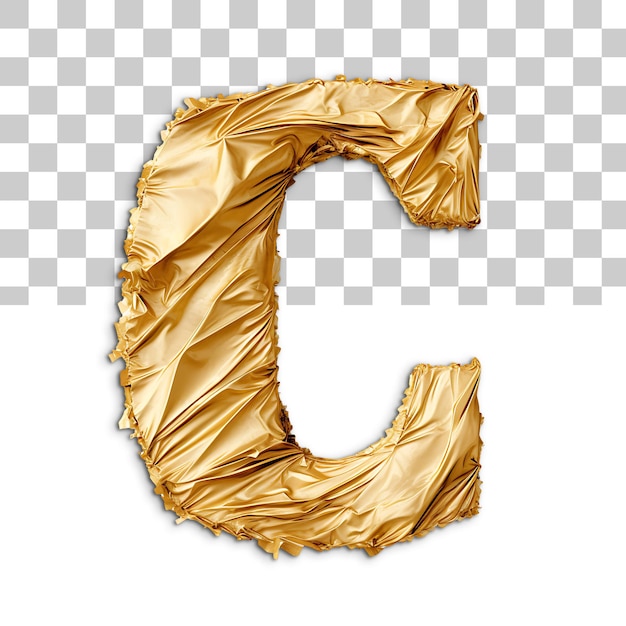 PSD crampled gold paper alphabet cutout