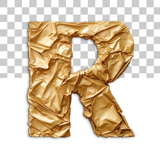 PSD crampled gold paper alphabet cutout