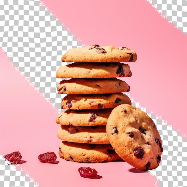 Cranberry cookies on a transparent background