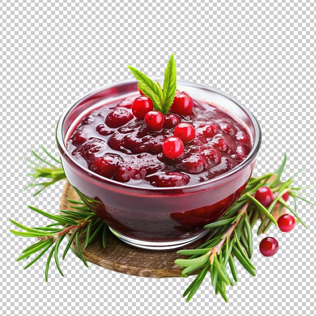 cranberry sauce on transparent background