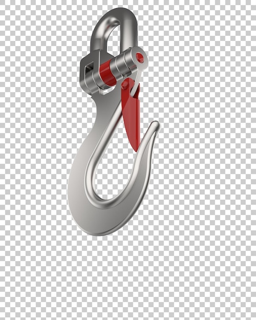 Crane hook on transparent background 3d rendering illustration