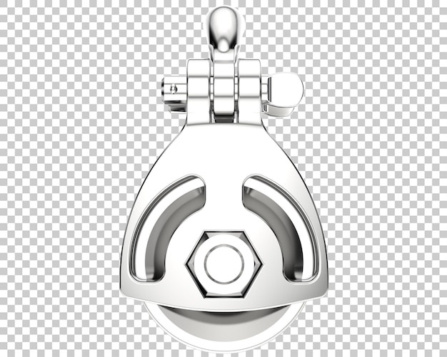 Crane hook with wheel isolated on transparent background 3d rendering illustration