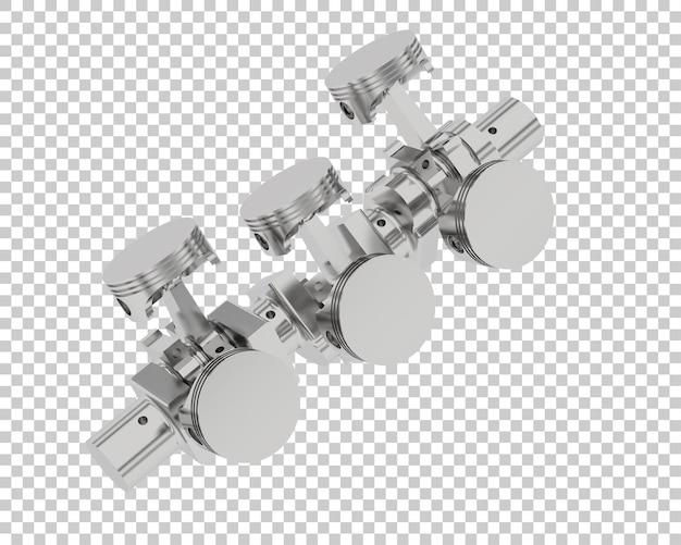 Crank shaft isolated on transparent background 3d rendering illustration