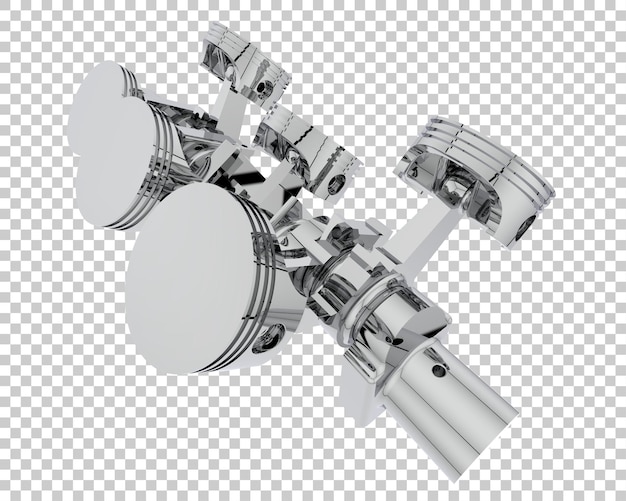 Crank shaft isolated on transparent background 3d rendering illustration