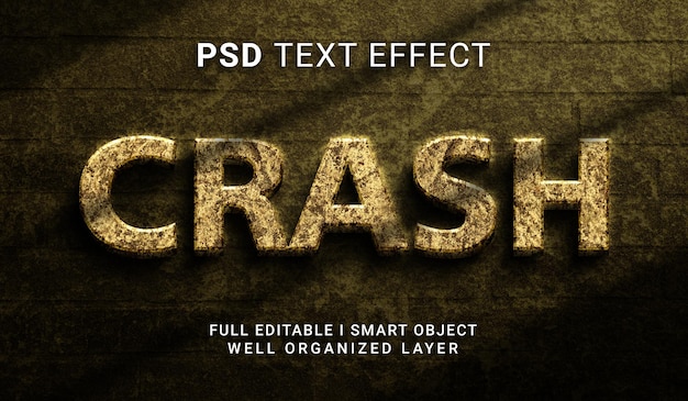 Crash 3d style text effect