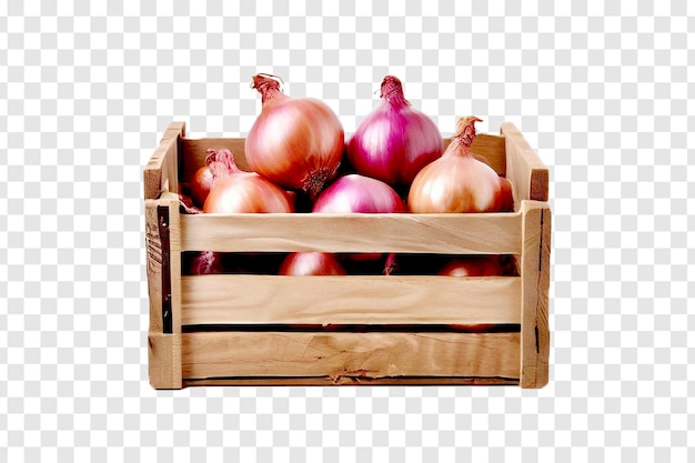 A crate of Onion on transparent background