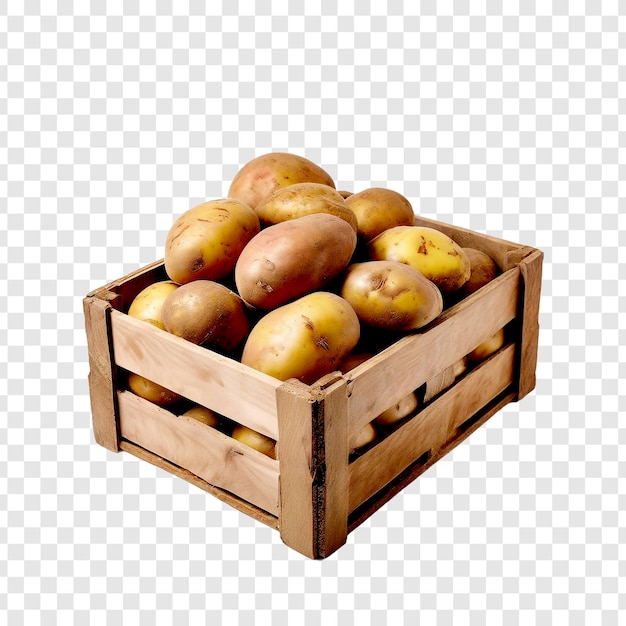 A crate of Potato on transparent background