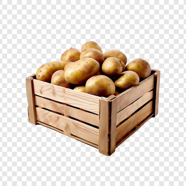 A crate of Potato on transparent background