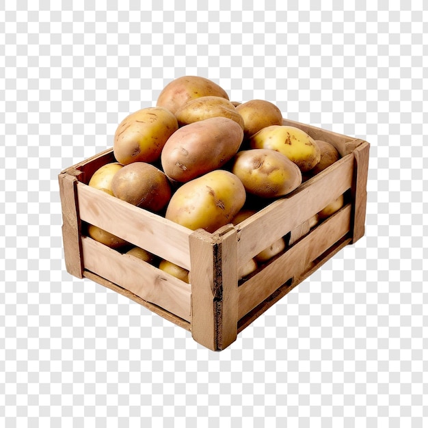 A crate of Potato on transparent background