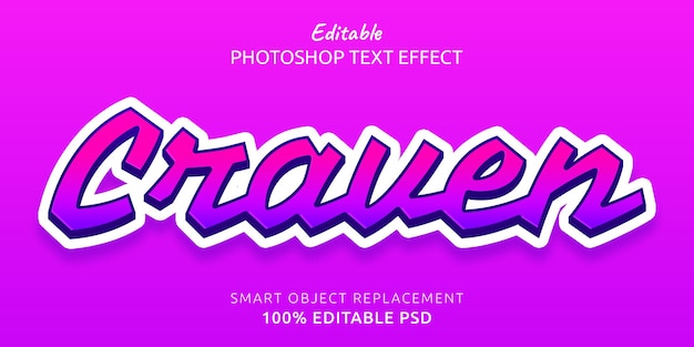 Craven Editable Photoshop Text Style Effect