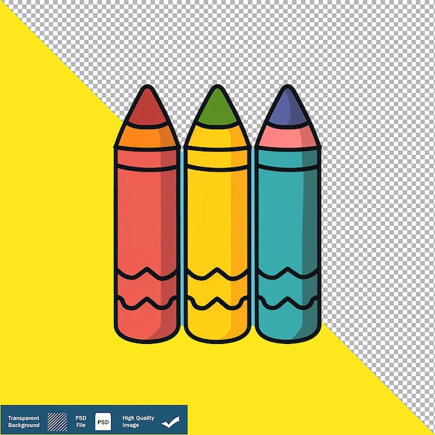 Crayon Modern Line Icon Vector Line Art on Transparent Background PNG PSD