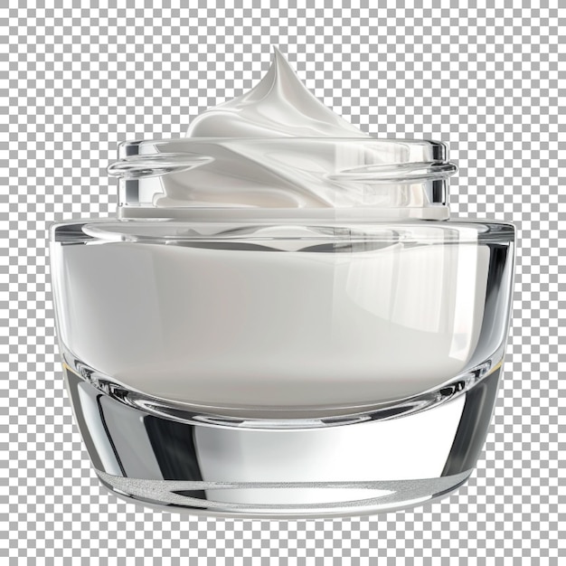 PSD cream bowl for makeup on transparent background ai generated