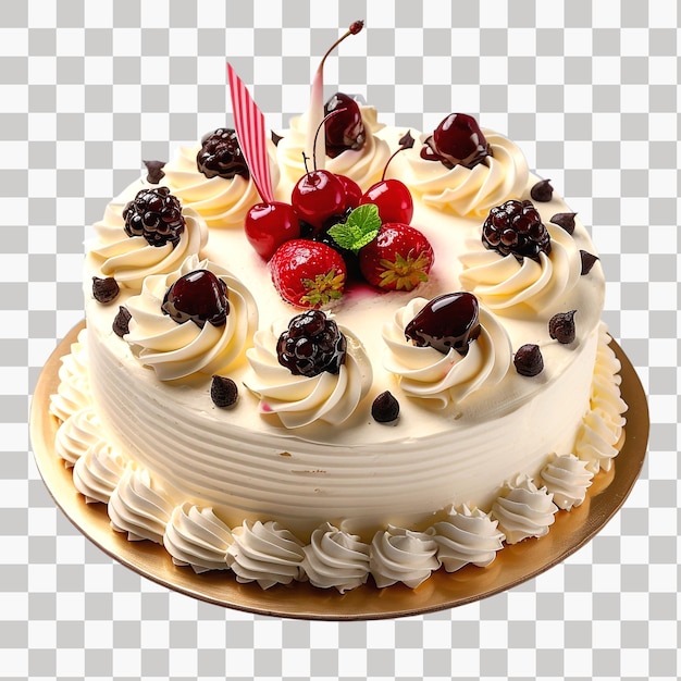 Cream cake isolated on transparent background