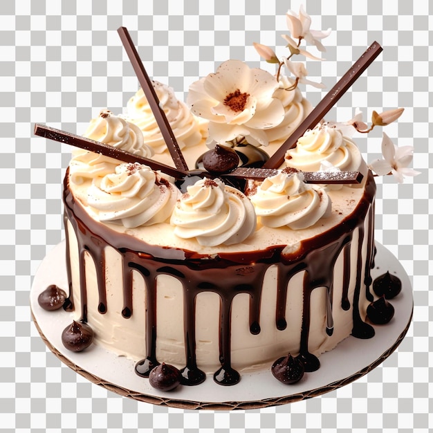 Cream cake isolated on transparent background