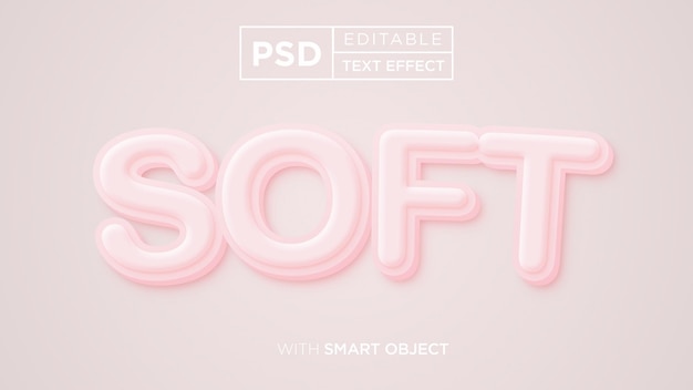 PSD cream color text effect editable trend 2022 and soft text style