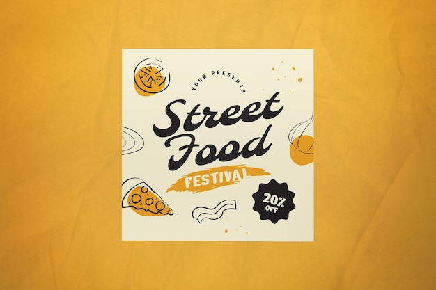 Cream Flat Design Street Food Festival Instagram Story