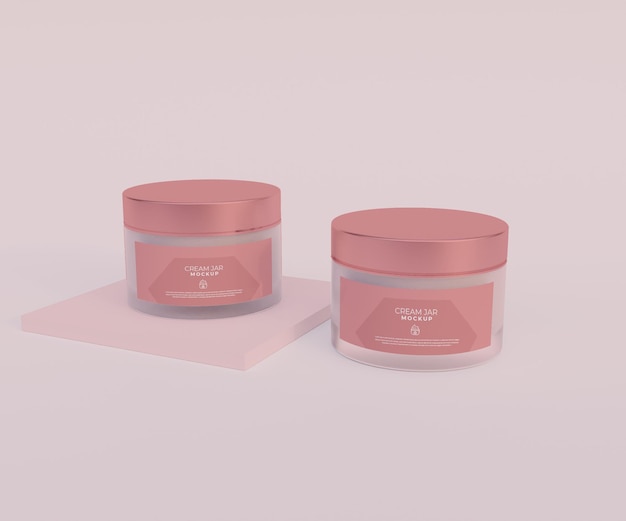 Cream Jar Mockup PSD